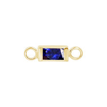 Load image into Gallery viewer, Diamond or Gemstone Baguette Bezel Bracelet/Necklace Charm in 14K Yellow Gold
