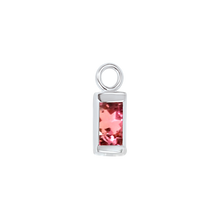 Load image into Gallery viewer, Diamond or Gemstone Baguette Bezel Drop Charm in 14K White Gold

