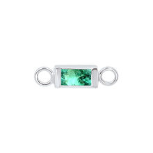 Load image into Gallery viewer, Diamond or Gemstone Baguette Bezel Bracelet/Necklace Charm in 14K White Gold

