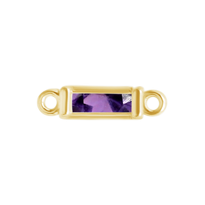 Diamond or Gemstone Baguette Bezel Bracelet/Necklace Charm in 14K Yellow Gold