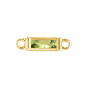 Diamond or Gemstone Baguette Bezel Bracelet/Necklace Charm in 14K Yellow Gold