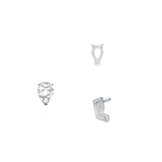ITI NYC V-End Pear Shape Single Base Settings in Sterling Silver (5.00 x 3.00 mm - 15.00 x 10.00 mm)