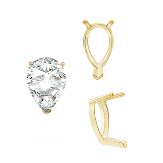 ITI NYC V-End Pear Shape Single Base Settings in 14K Gold (5.00 x 3.00 mm - 15.00 x 10.00 mm)