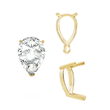 Load image into Gallery viewer, ITI NYC V-End Pear Shape Single Base Settings in 14K Gold (5.00 x 3.00 mm - 24.00 x 16.00 mm)
