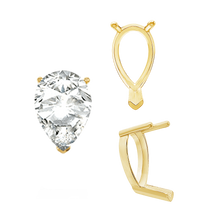 Load image into Gallery viewer, ITI NYC V-End Pear Shape Single Base Settings in 14K Gold (5.00 x 3.00 mm - 24.00 x 16.00 mm)
