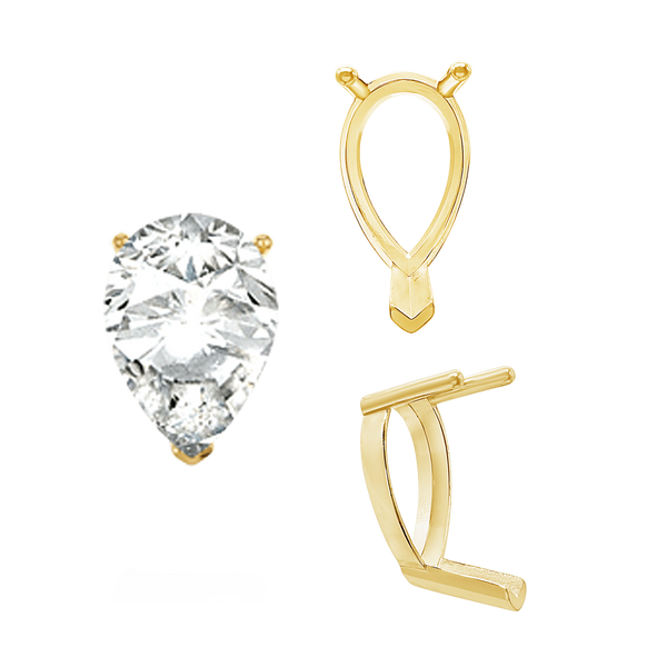 ITI NYC V-End Pear Shape Single Base Settings in 14K Gold (5.00 x 3.00 mm - 24.00 x 16.00 mm)