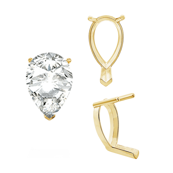 ITI NYC V-End Pear Shape Single Base Settings in 14K Gold (5.00 x 3.00 mm - 24.00 x 16.00 mm)