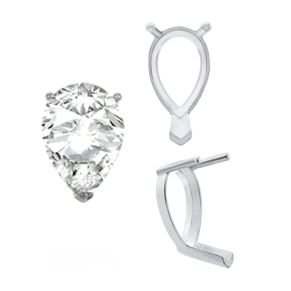 ITI NYC V-End Pear Shape Single Base Settings in 14K Gold (5.00 x 3.00 mm - 24.00 x 16.00 mm)