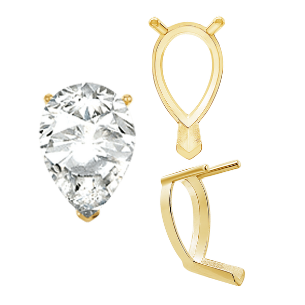 ITI NYC V-End Pear Shape Single Base Settings in 14K Gold (5.00 x 3.00 mm - 24.00 x 16.00 mm)