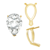 ITI NYC V-End Pear Shape Single Base Settings in 14K Gold (5.00 x 3.00 mm - 24.00 x 16.00 mm)