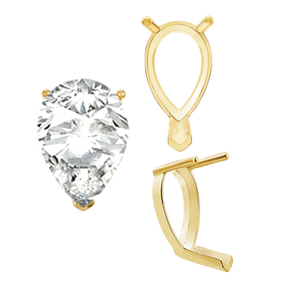 ITI NYC V-End Pear Shape Single Base Settings in 14K Gold (5.00 x 3.00 mm - 24.00 x 16.00 mm)