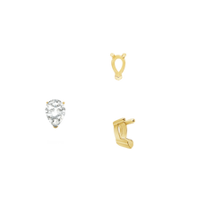 Load image into Gallery viewer, ITI NYC V-End Pear Shape Single Base Settings in 14K Gold (5.00 x 3.00 mm - 24.00 x 16.00 mm)
