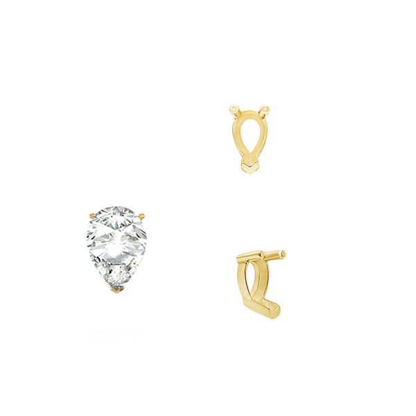 ITI NYC V-End Pear Shape Single Base Settings in 14K Gold (5.00 x 3.00 mm - 15.00 x 10.00 mm)