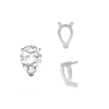 ITI NYC V-End Pear Shape Single Base Settings in Sterling Silver (5.00 x 3.00 mm - 15.00 x 10.00 mm)