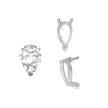 ITI NYC V-End Pear Shape Single Base Settings in Sterling Silver (5.00 x 3.00 mm - 15.00 x 10.00 mm)