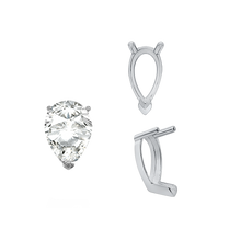 Load image into Gallery viewer, ITI NYC V-End Pear Shape Single Base Settings in Sterling Silver (5.00 x 3.00 mm - 24.00 x 16.00 mm)
