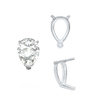 ITI NYC V-End Pear Shape Single Base Settings in Sterling Silver (5.00 x 3.00 mm - 15.00 x 10.00 mm)