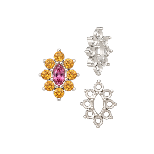 ITI NYC 8 Stone Marquise Shape Cluster Tops (4.00 x 1.75 mm - 8.00 x 4.00 mm)