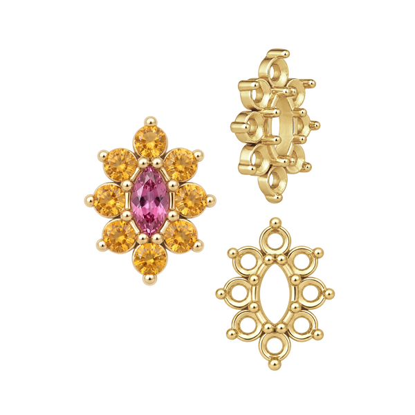 ITI NYC 8 Stone Marquise Shape Cluster Tops (4.00 x 1.75 mm - 8.00 x 4.00 mm)