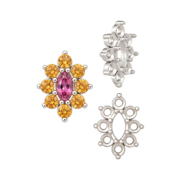 ITI NYC 8 Stone Marquise Shape Cluster Tops (4.00 x 1.75 mm - 8.00 x 4.00 mm)