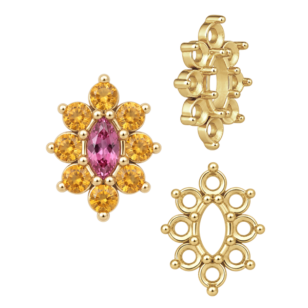 ITI NYC 8 Stone Marquise Shape Cluster Tops (4.00 x 1.75 mm - 8.00 x 4.00 mm)