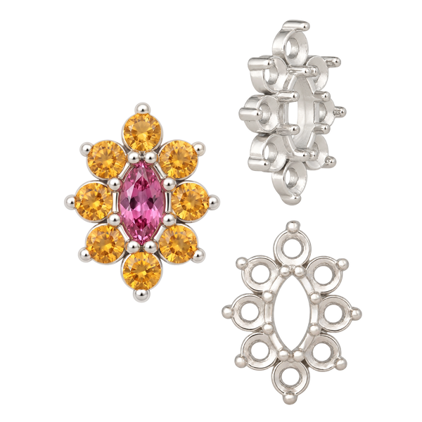 ITI NYC 8 Stone Marquise Shape Cluster Tops (4.00 x 1.75 mm - 8.00 x 4.00 mm)