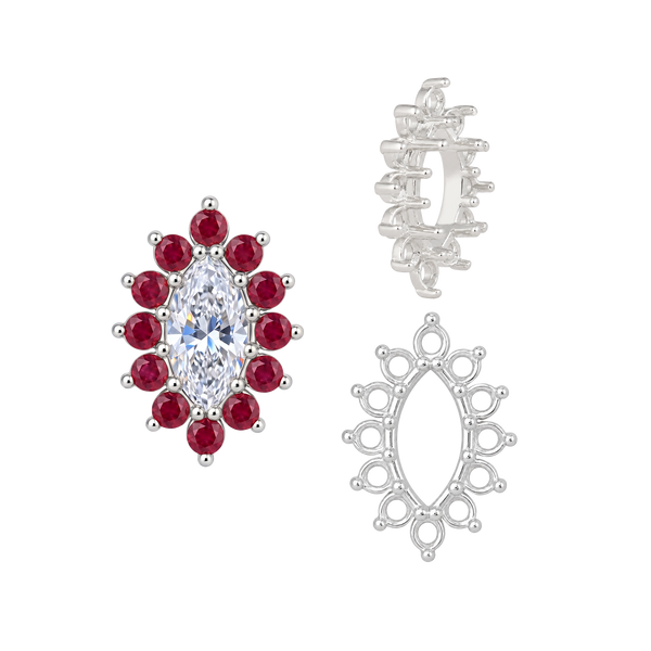 ITI NYC 12 Stone Marquise Shape Cluster Settings (4 x 2 mm - 10 x 5 mm)
