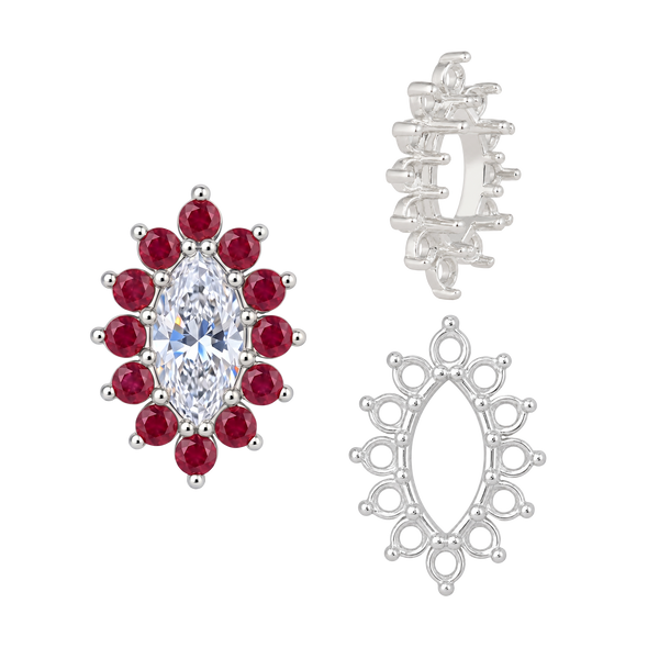 ITI NYC 12 Stone Marquise Shape Cluster Settings (4 x 2 mm - 10 x 5 mm)