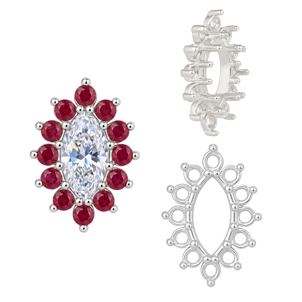 ITI NYC 12 Stone Marquise Shape Cluster Settings (4 x 2 mm - 10 x 5 mm)