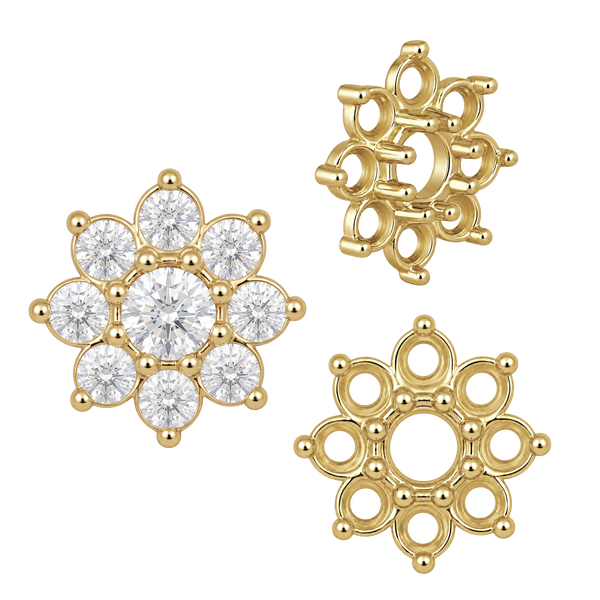 ITI NYC 8 Stone Round Cluster Tops (3.00 mm - 6.50 mm)