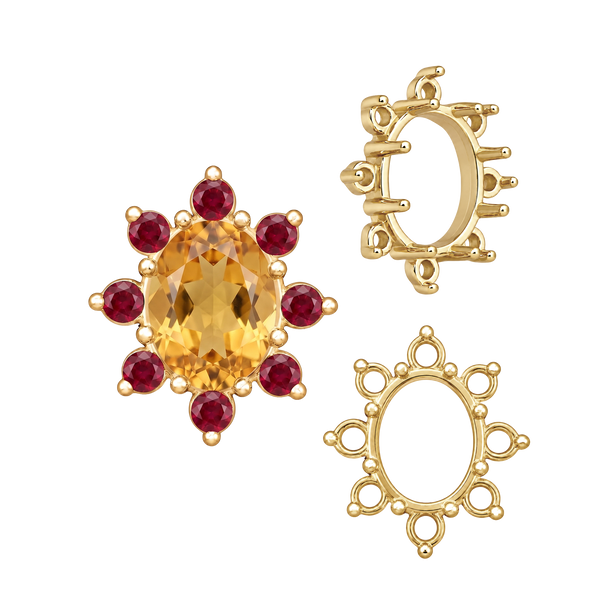 ITI NYC 8 Stone Cluster Pendants (3.00 x 2.00 mm - 14.00 x 12.00 mm)