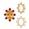 ITI NYC 8 Stone Cluster Pendants (3.00 x 2.00 mm - 14.00 x 12.00 mm)