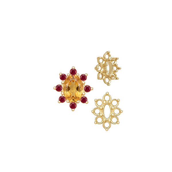 ITI NYC 8 Stone Cluster Pendants (3.00 x 2.00 mm - 14.00 x 12.00 mm)