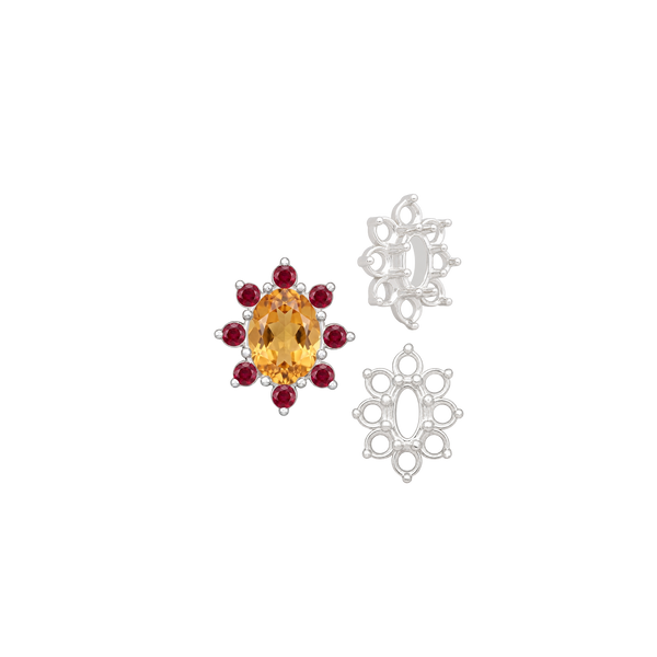ITI NYC 8 Stone Cluster Pendants (3.00 x 2.00 mm - 14.00 x 12.00 mm)