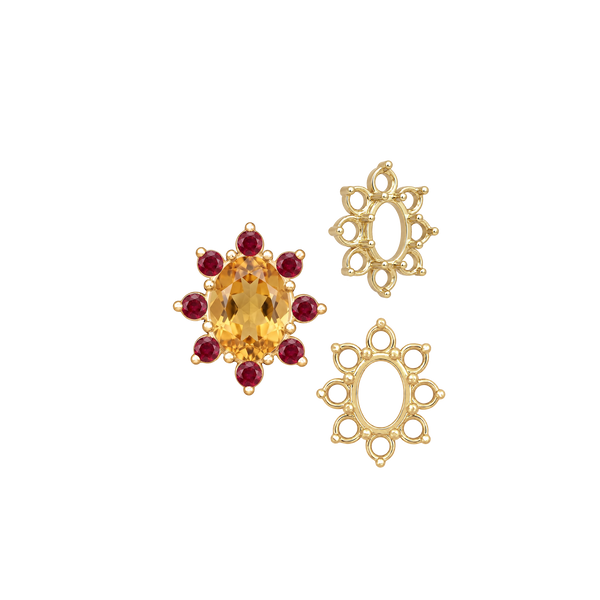 ITI NYC 8 Stone Cluster Pendants (3.00 x 2.00 mm - 14.00 x 12.00 mm)