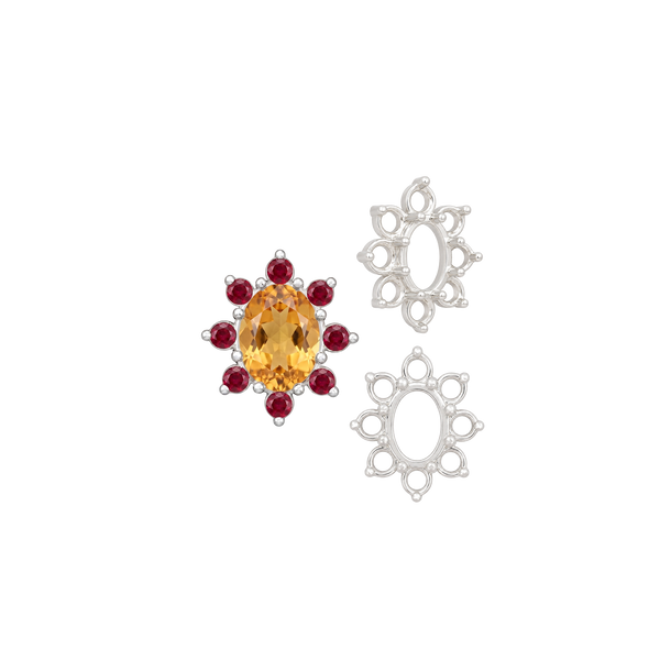 ITI NYC 8 Stone Cluster Pendants (3.00 x 2.00 mm - 14.00 x 12.00 mm)