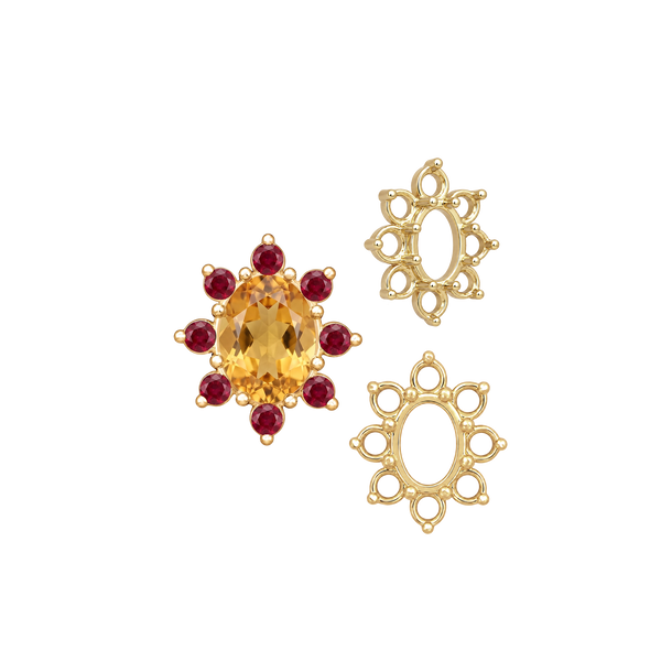 ITI NYC 8 Stone Cluster Pendants (3.00 x 2.00 mm - 14.00 x 12.00 mm)