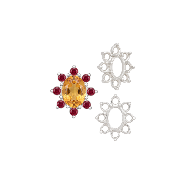 ITI NYC 8 Stone Cluster Pendants (3.00 x 2.00 mm - 14.00 x 12.00 mm)