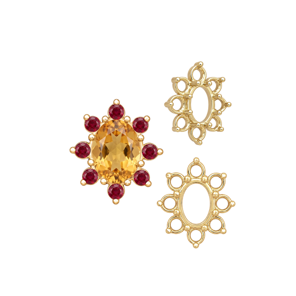 ITI NYC 8 Stone Cluster Pendants (3.00 x 2.00 mm - 14.00 x 12.00 mm)