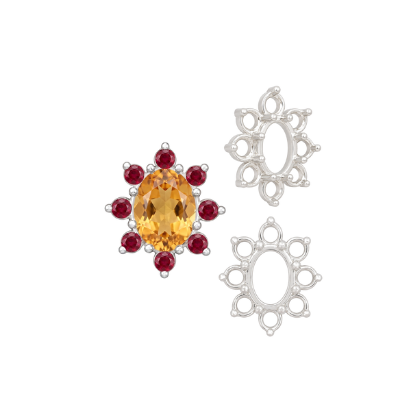 ITI NYC 8 Stone Cluster Pendants (3.00 x 2.00 mm - 14.00 x 12.00 mm)