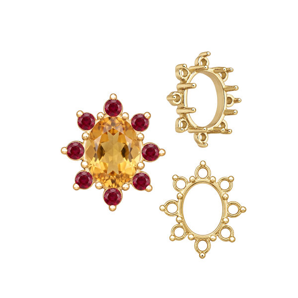 ITI NYC 8 Stone Cluster Pendants (3.00 x 2.00 mm - 14.00 x 12.00 mm)