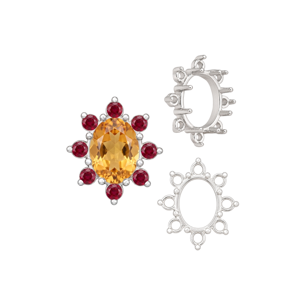 ITI NYC 8 Stone Cluster Pendants (3.00 x 2.00 mm - 14.00 x 12.00 mm)