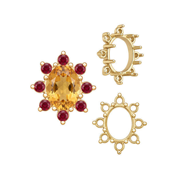 ITI NYC 8 Stone Cluster Pendants (3.00 x 2.00 mm - 14.00 x 12.00 mm)