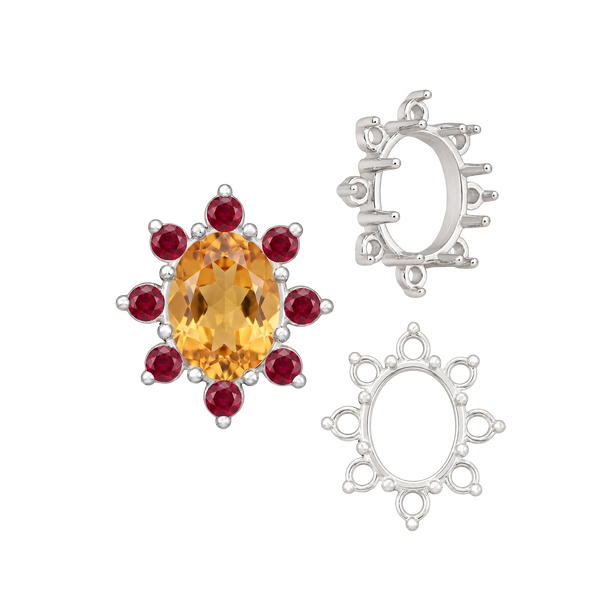 ITI NYC 8 Stone Cluster Pendants (3.00 x 2.00 mm - 14.00 x 12.00 mm)