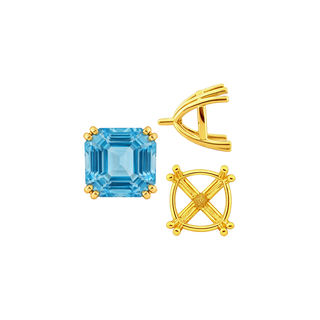 ITI NYC Eight Prong Cushion Cut Settings in 14K Gold (4.00 mm - 10.00 mm)