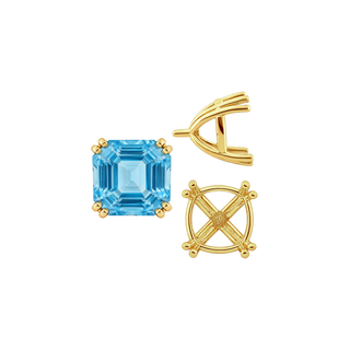 ITI NYC Eight Prong Cushion Cut Settings in 14K Gold (4.00 mm - 10.00 mm)