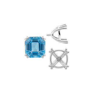 ITI NYC Eight Prong Cushion Cut Settings in Sterling Silver (4.00 mm - 10.00 mm)
