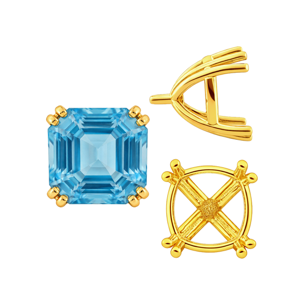 ITI NYC Eight Prong Cushion Cut Settings in 14K Gold (4.00 mm - 10.00 mm)