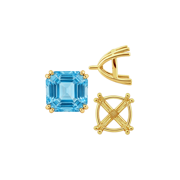 ITI NYC Eight Prong Cushion Cut Settings in 14K Gold (4.00 mm - 10.00 mm)