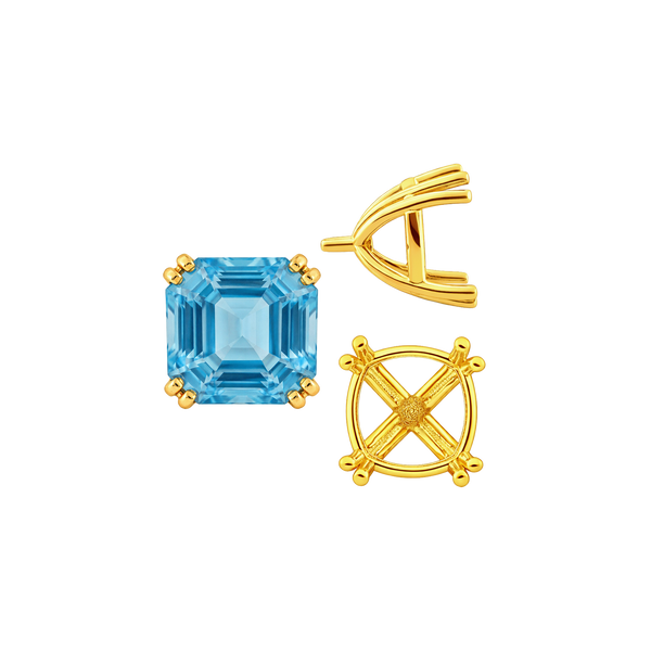 ITI NYC Eight Prong Cushion Cut Settings in 14K Gold (4.00 mm - 10.00 mm)